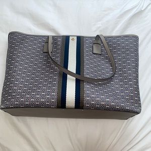 Tory Burch Gemini Link Canvas Top Zip Tote